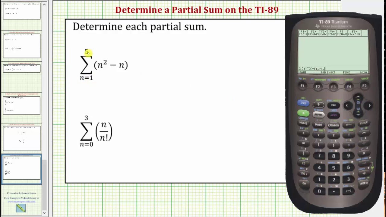 partial sum of series calculator